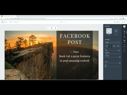 Facebook post Using website | Adobe Spark