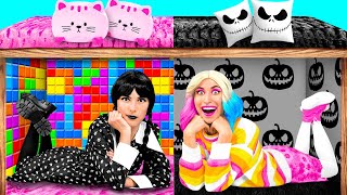 Secret Rooms Under The Bed with Wednesday Addams | Crazy Prank Ideas by Fun Teen