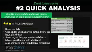 Quick analysis tool: Analyze data easily and quickly with quick analysis tool