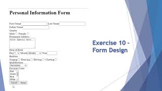 HTML Form Design Exercise Video Tutorials