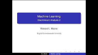 Machine Learning - Discriminant Analysis 2