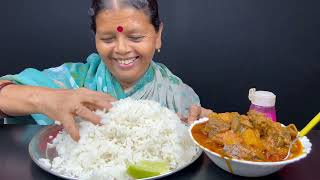 BIGBITES, EATING RICE WITH SPICY 🥵🥵MUTTON LUNG CURRY. MASSIVE EATING।।
