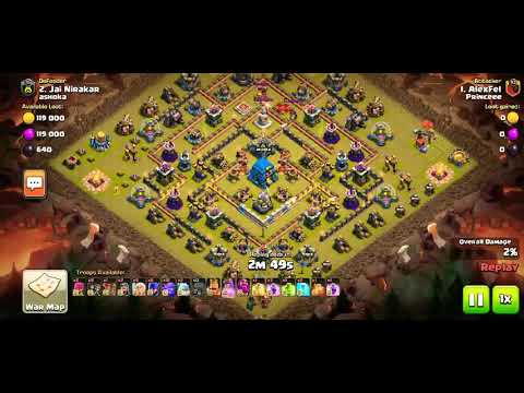 Best  op 👌🤩 war attacks  by ma clan mate Alex.... .. Max base swiped threee satr...