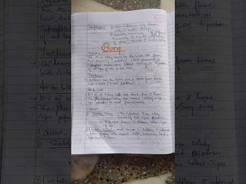 Burn in children/handmade notes on childhood burn#childhealthnursing #burn #pediatric #handmadenotes