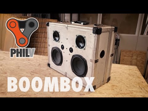 Portable Bluetooth Boombox powered by Drill Batteries