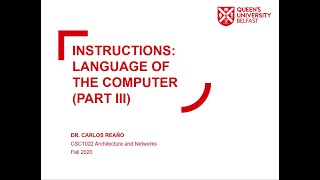 Computer Architecture, Lecture 4, Fall 2020