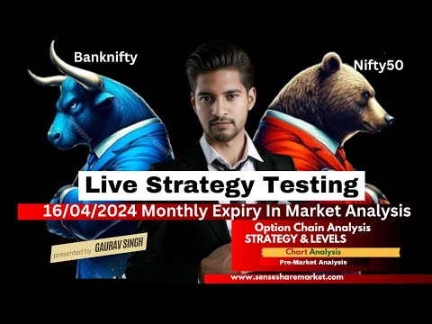 Live  Banknifty & Nifty 50|Levels| Analysis for 16/04/2024 monthly expiry @SENSESHAREMARKET-Gaurav