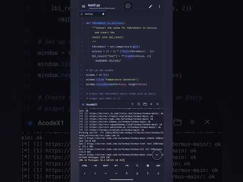 How to run GUI apps on Acode Code Editor? #shorts #python #gui