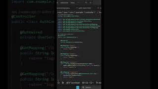 AuthController.java || spring boot 3 AuthController security configuration with code in description