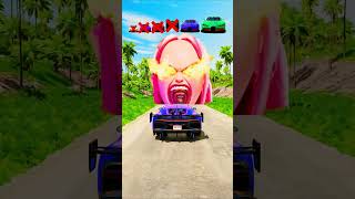 Long Colourful Capsule Buses vs Hydraulic Crush - BeamNG.drive