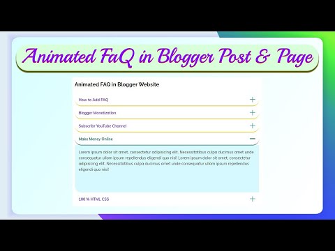 Stylish FAQ Accordion Widget For Blogger |  How to add Stylish Animated FaQ Blogger Post | Tech Vodh