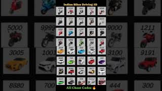 Indian bike driving 3D game all cheat codes 💥#pleasesubscribe #@indiangames3d-c3f #