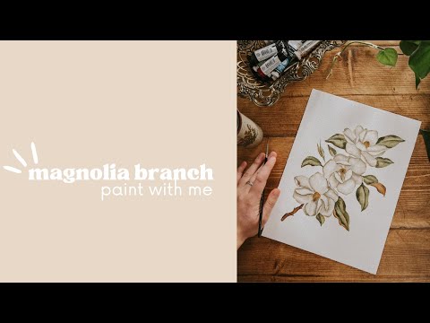 watercolor PAINTING PROCESS | magnolia branch
