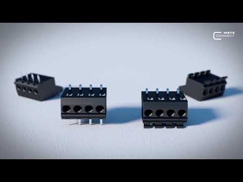 Spring clamp terminal blocks with compression-mount contacts