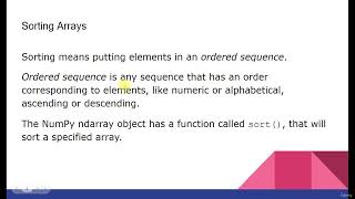 Lecture #8: Numpy Array Searching and Sorting
