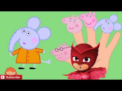 Peppa pig George Baby vomits and poo Daddy funny story the pj masks sing finger family nursery song