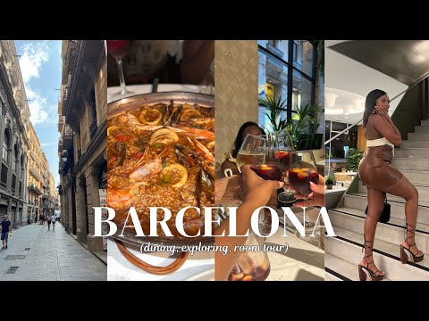 VISITING BARCELONA | DAY 1 Spain Travel Vlog 2023, Paella, Tapas & Gelato, Room Tour & Exploring