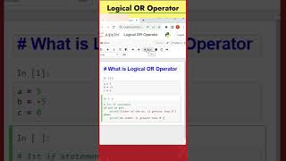 8 - Logical OR Operator | Logical Operators | Python Coding