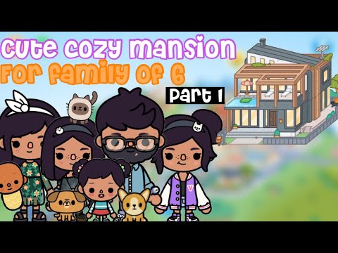 Cute cozy house+3 pets for family of 6-part 1 toca boca house ideas🏡| toca life world