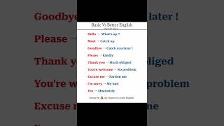 🧠 Basic Vs Better English || Daily Use English Practice ||