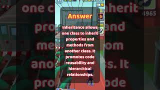 #OOPConcepts #ObjectOriented Why Is Inheritance Important in OOP? #InterviewTips