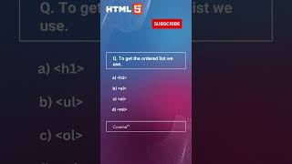 HTML Questions for Interview | Html Tutorial for Beginners | Order list in HTML | #shorts #html