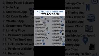 🚀 Looking for web development project ideas to level up your skills?Here are 40