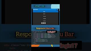 Responsive Manu bar #codingin17 #webdesign