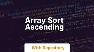 array sort ascending