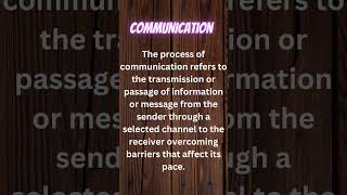 What is communication process???? @civilknowledgedictionary
