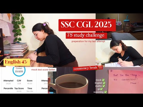 SSC CGL 2025/ 75 days study challenge/ preparation for my last attempt #ssc #ssccgl2025 #study