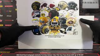 2024 Gold Rush Autograph Authentic Full Size Helmet 1 Box Pick Your Team Break #257