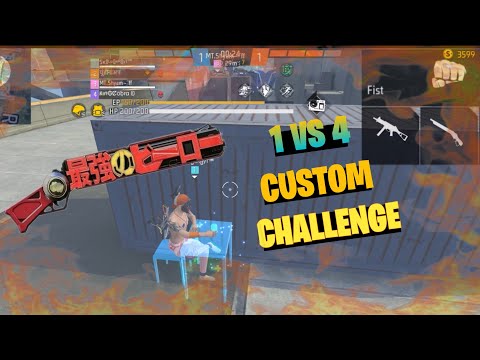 1 vs 4 custom challenge free fire video #custom #customroom #freefireshorts #customchallenge #1vs4