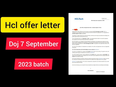 Hcl released offer letter💥💥|| Hcl offer letter & joining mail 2023 batch