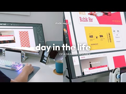 studio vlog #2: day in the life of a graphic designer, unboxing goojodoq magic keyboard dupe