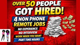 ✅⭐  4 Non-Phone Remote Jobs | Reviewing Receipts + AI Training (Part-Time)
