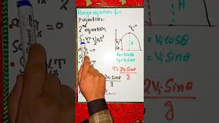 range of projectile deriv#heightofprojectile #projectile #projectilemotion #physics #physicslab
