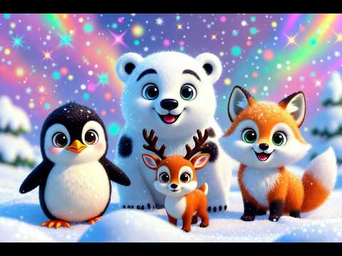 Winter Animals Song for Kids | Penguin, Polar Bear, Fox & Reindeer | Nursery Rhyme