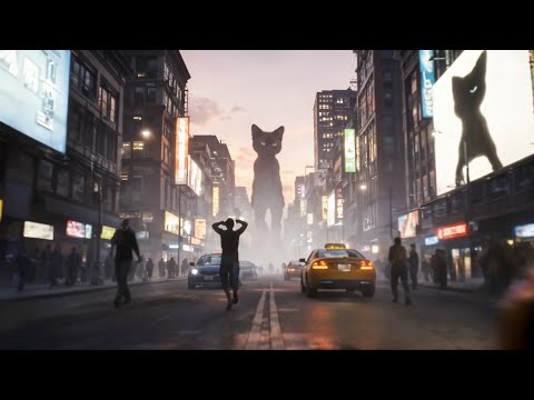 A Giant Cat Attacks the City…Until She Changes Everything (AI Animated Short Film)
