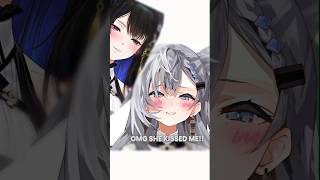 Zeta blushed after Nerissa kissed her IRL #vtuber #hololive #holoid #hololiveen