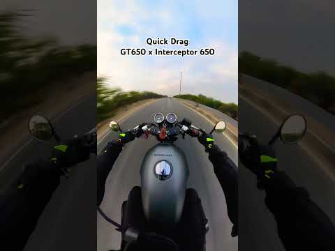 A quick drag between GT650 and Interceptor 650! #gt650 #royalenfield #caferacer #continentalgt650