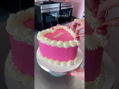 Heart cake decorating #cake #cakeseries #cakedecorating #heartcake #cakes #cakeshorts