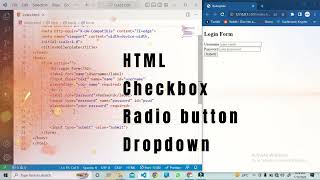 How to create Html checkbox, radio button and dropdown