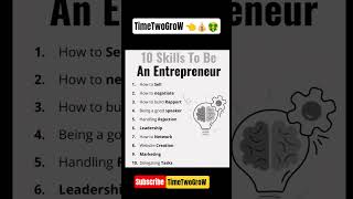10 Skills To Be An Entrepreneur #motivation #entrepreneur #learntoearnonline #money #rich  #success
