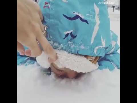 Babi eating ICE