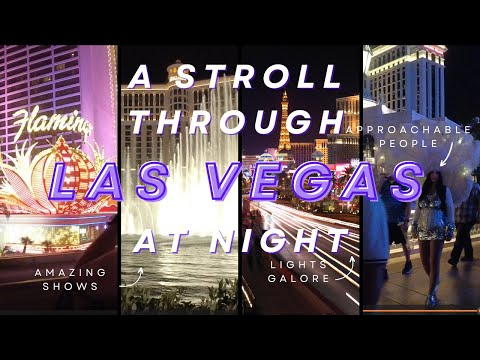 A Dazzling Nighttime Walking Tour on the Las Vegas Strip | Bellagio Fountain & Live Music 🎶
