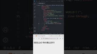 Basic Tutorial Text Line Through HTML or CSS or JavaScript #shorts