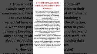 Healthcare Assistant interview questions and answers #hca #healthcareassistant #nhsjobs #interview