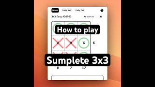How to Play Sumplete 3x3 #numbergames #wordpuzzlegame #Sumplete #dailygaming #logicgame