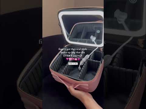 Portable Makeup Box with Led Mirror 🎇 #makeup #makeupbox #makeupcase #ledmakeupbox #cosmetics